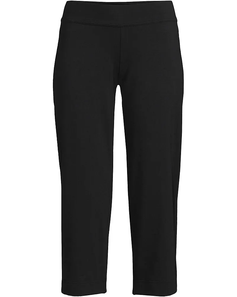 Lands' End Stretch-Freizeithose in 3/4-Länge, Damen, Größe plus, Schwarz, Baumwoll-Mischung, by Schwarz