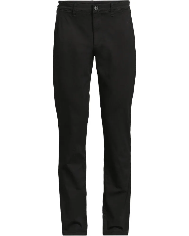 Lands' End Slim Fit Chinohose, Herren, Größe regular, Schwarz, Baumwolle/Baumwoll-Mischung, by Schwarz