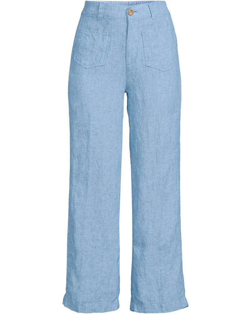Lands' End 7/8-Hose aus Leinen, Damen, Größe regular, Blau, by Blau