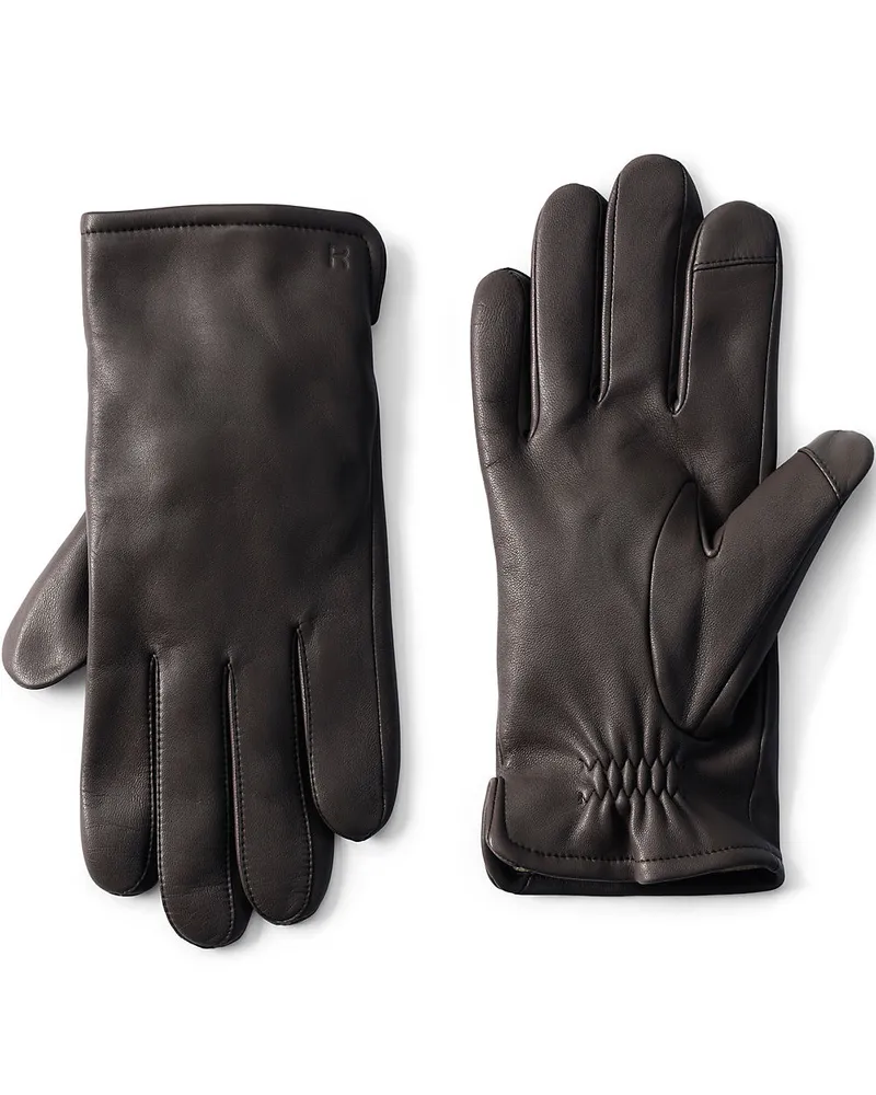 Lands' End Leder-Handschuhe mit Kaschmirfutter, Herren, Größe regular, Braun, Kaschmir/Leder, by Braun