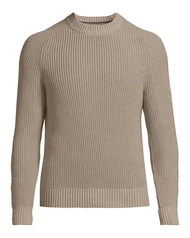 Lands' End Drifter Strukturstrick-Pullover, Herren, Größe tall, Weiß, Baumwolle, by Weiß