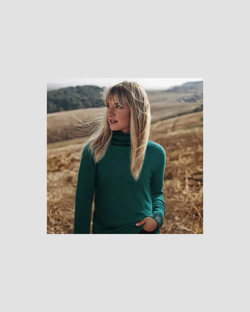 Lands' End Rollkragen-Pullover aus Kaschmir, Damen, Größe:32-34 petite, Grün, Kaschmir, by Grün
