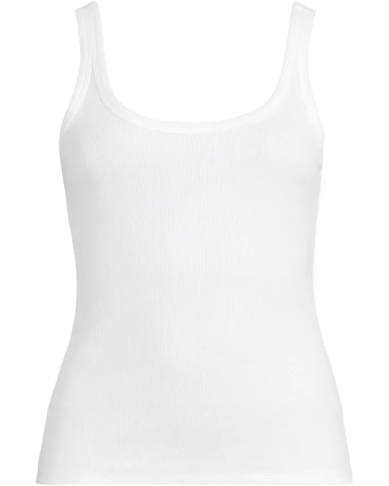 Lands' End Ripp-Tanktop, Damen, Größe petite, Weiß, Elasthan/Baumwoll-Mischung, by Weiß