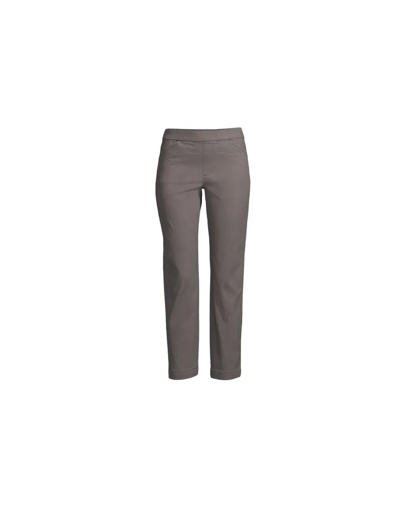 Lands' End 7/8-Chino Mid Waist mit Dehnbund, Damen, Größe regular, Grau, Baumwoll-Mischung, by Grau