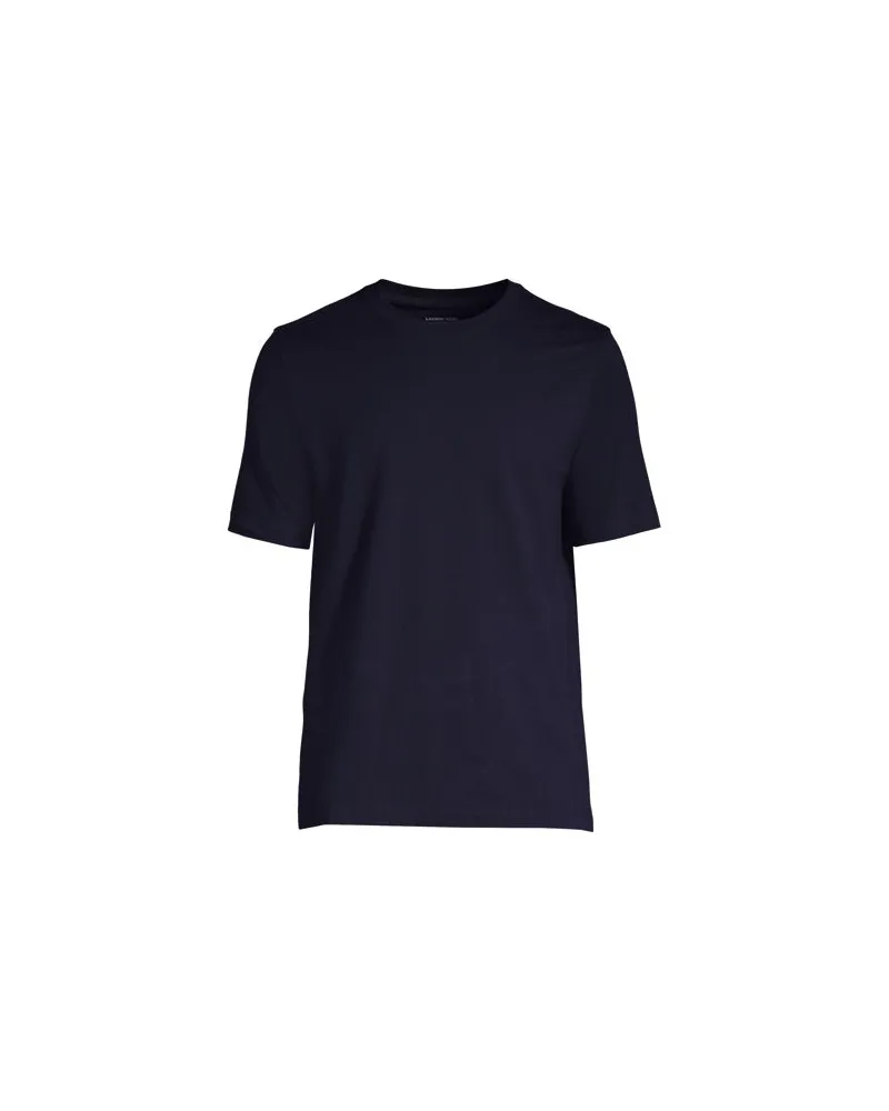 Lands' End Super-T Kurzarm-Shirt, Classic Fit, Herren, Größe:56-58 regular, Blau, Baumwolle, by Blau