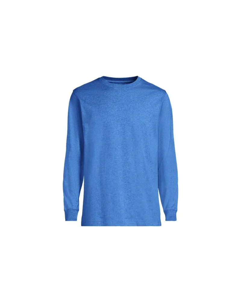 Lands' End Super-T Langarm-Shirt, Classic Fit, Herren, Größe:56-58 regular, Blau, Baumwolle, by Blau
