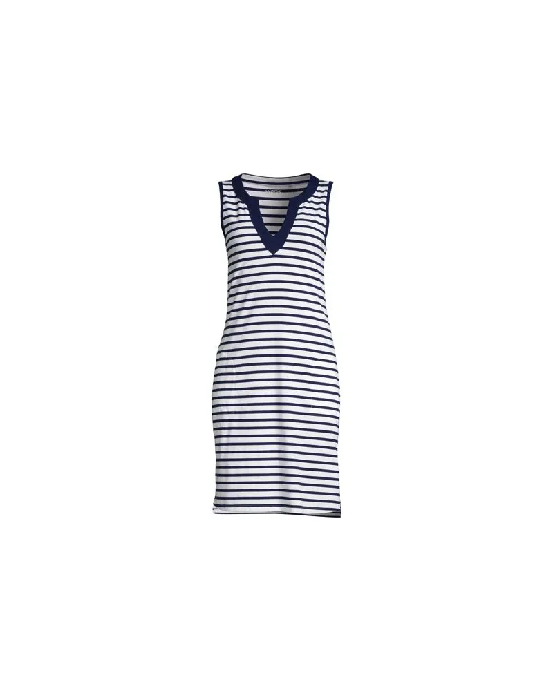 Lands' End Strandkleid Gemustert, Damen, Größe plus, Weiß, Baumwolle, by Weiß