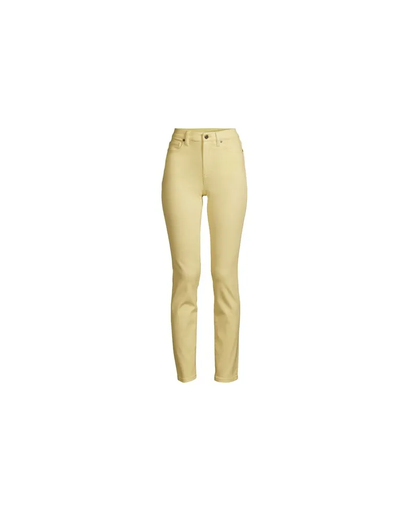 Lands' End Slim Fit Öko Jeans High Waist, Damen, Größe plus, Gelb, Elasthan/Baumwoll-Mischung/Polyester-Mischung, by Gelb