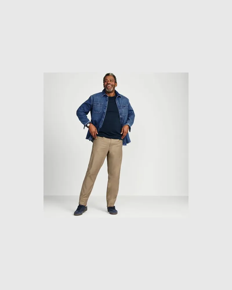 Lands' End Knit Denim Jeans, Classic Fit, Herren, Größe regular, Braun, Baumwoll-Mischung/Polyester-Mischung, by Braun