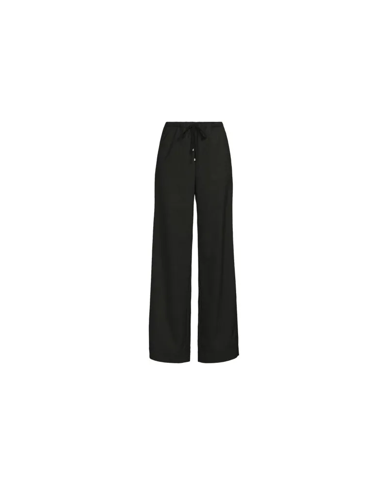 Lands' End Weite Hose aus gebürstetem Flanell mit Streifendetail, Damen, Größe regular, Grau, by Grau
