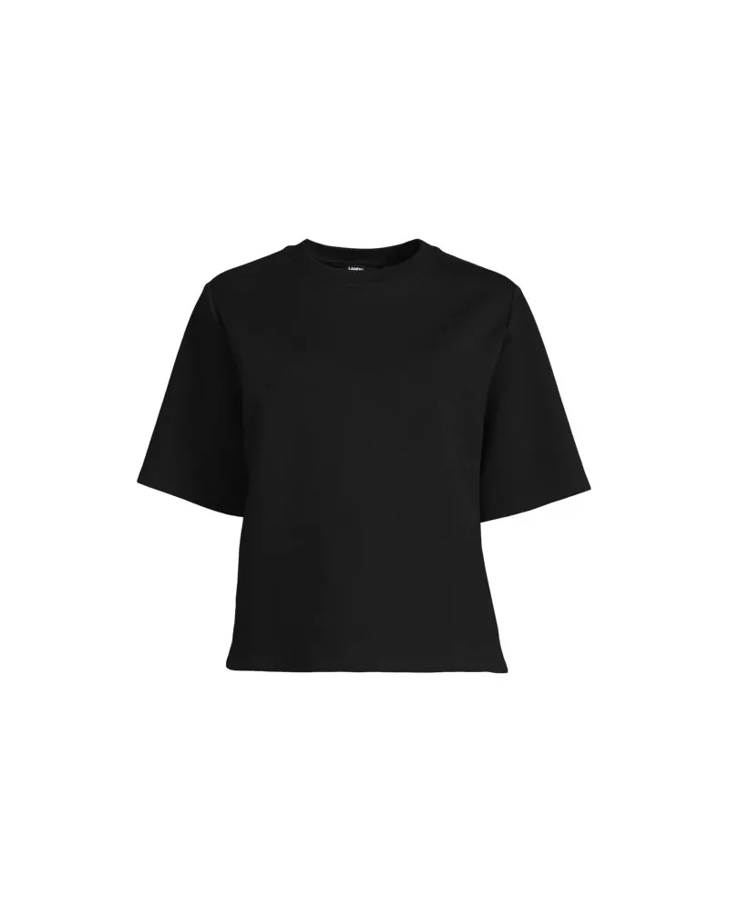 Lands' End Deluxe Soft Shirt mit Rundhalsausschnitt, Damen, Größe:32-34 regular, Schwarz, Baumwolle/Polyester-Mischung, by Schwarz