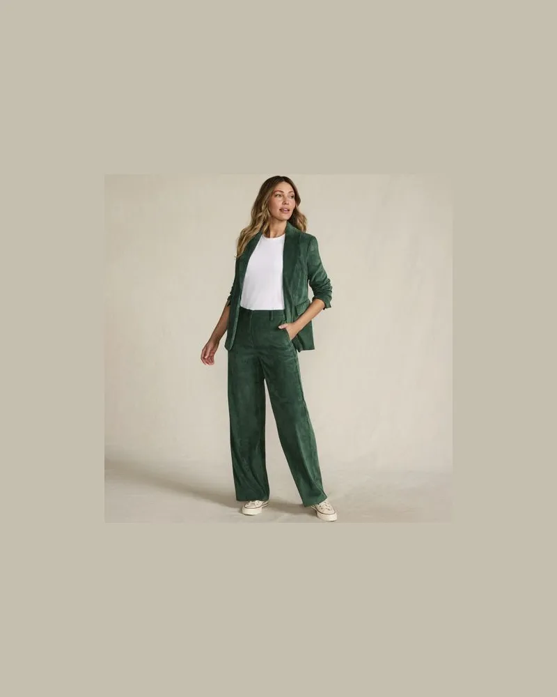 Lands' End Stretchcord-Hose mit weitem Bein, Damen, Größe regular, Grün, by Grün