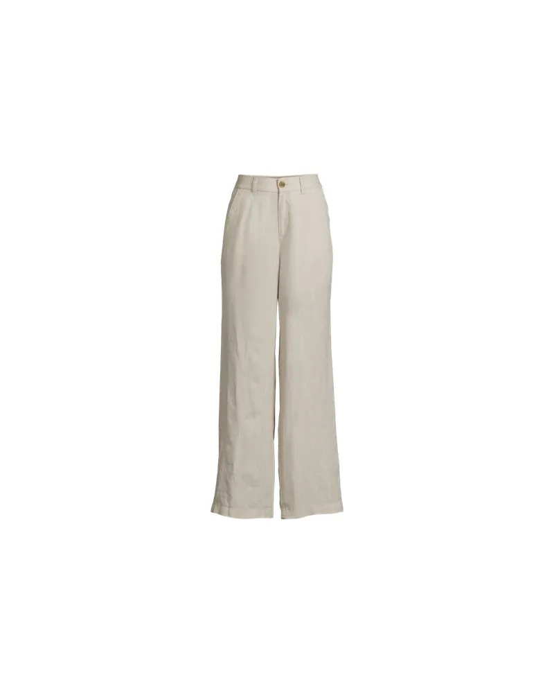 Lands' End Leinenhose High Waist mit weitem Bein, Damen, Größe plus, Beige, Leinen, by Beige