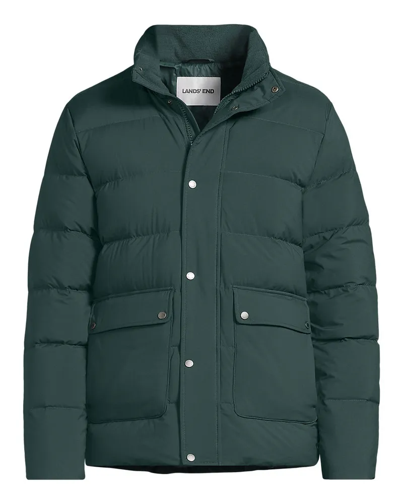 Lands' End Wasserabweisende Daunenjacke, Herren, Größe regular, Grün, Polyester/Daunen, by Grün