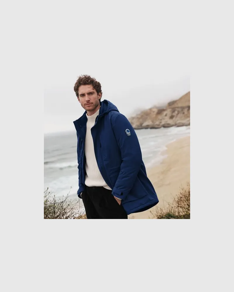 Lands' End Wasserdichter, isolierter Squall-Parka, Herren, Größe:52-54 regular, Blau, Nylon, by Blau