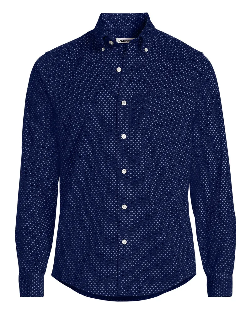 Lands' End Feincordhemd, Herren, Größe regular, Blau, Baumwolle, by Blau