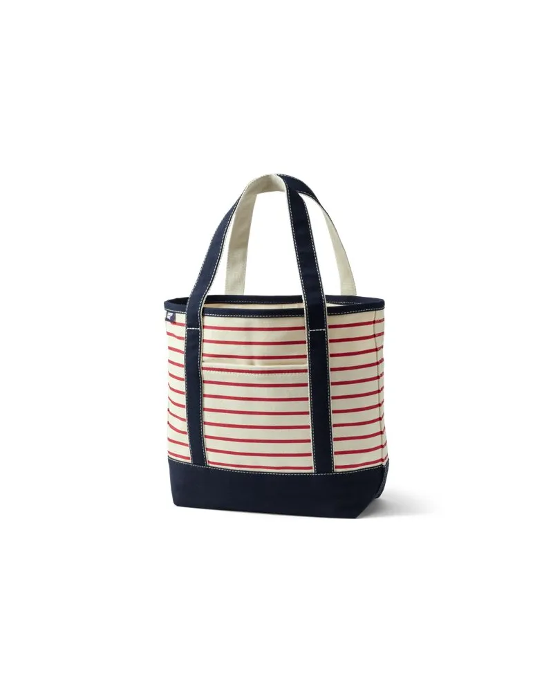 Lands' End Mittelgroße offene Canvas-Tasche mit Printmuster, Damen, Größe:null regular, Rot, Baumwolle, by Rot