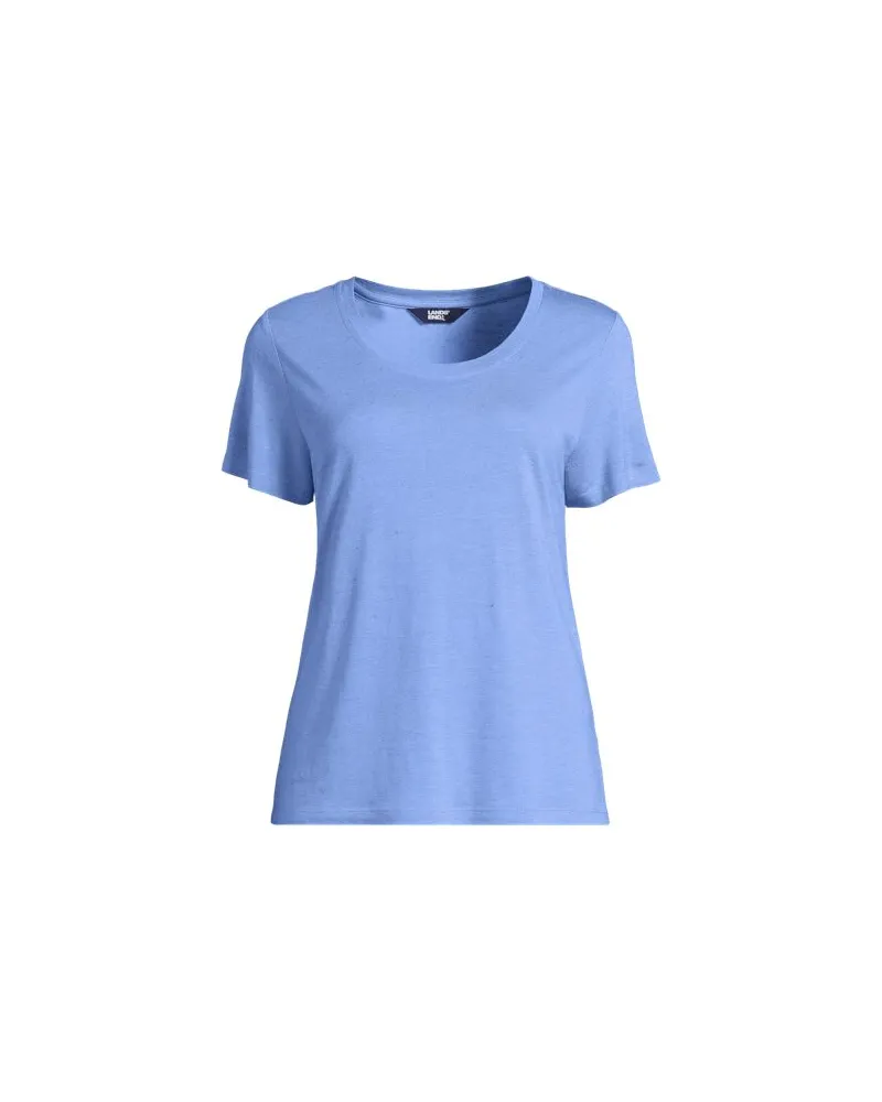 Lands' End Shirt aus Leinenmix, Damen, Größe plus, Blau, Leinen/Viskose, by Blau