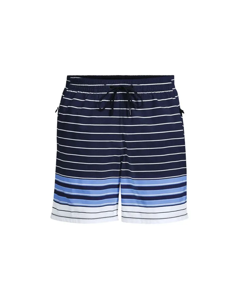 Lands' End Badeshorts mit Hydroliner, 18 cm, Herren, Größe:60 regular, Blau, by Blau