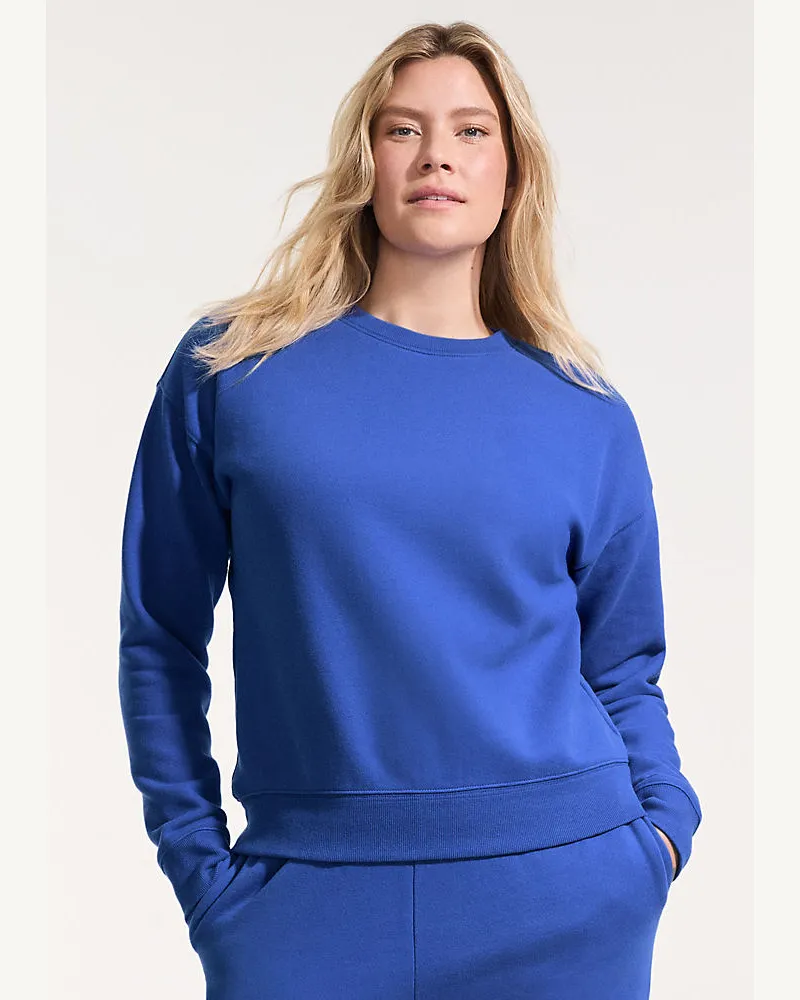 Lands' End Sweatshirt SERIOUS SWEATS, Damen, Größe regular, Blau, Elasthan/Baumwoll-Mischung/Polyester-Mischung, by Blau
