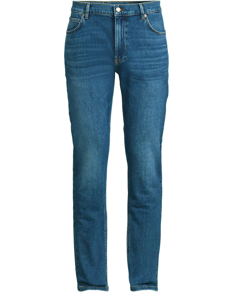 Lands' End Stretch-Denim Jeans Straight Fit, Herren, Größe regular, Blau, Baumwolle/Baumwoll-Mischung, by Blau