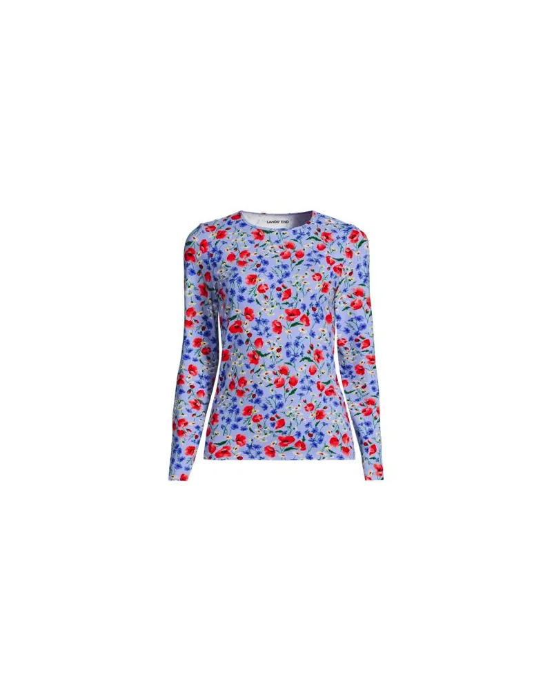 Lands' End Schnelltrocknendes UPF 50 Sonnenschutz-Badeshirt, Damen, Größe plus, Blau, Nylon-Mischung, by Blau