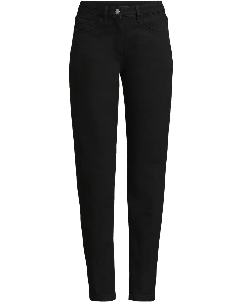 Lands' End Slim Fit Jeans High Waist, Damen, Größe regular, Schwarz, Baumwolle/Baumwoll-Mischung, by Schwarz