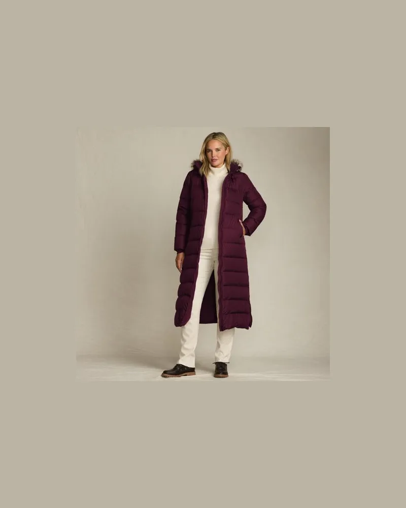 Lands' End Maxi-Daunenmantel mit Kapuze, Damen, Größe plus, Rot, Polyester, by Rot