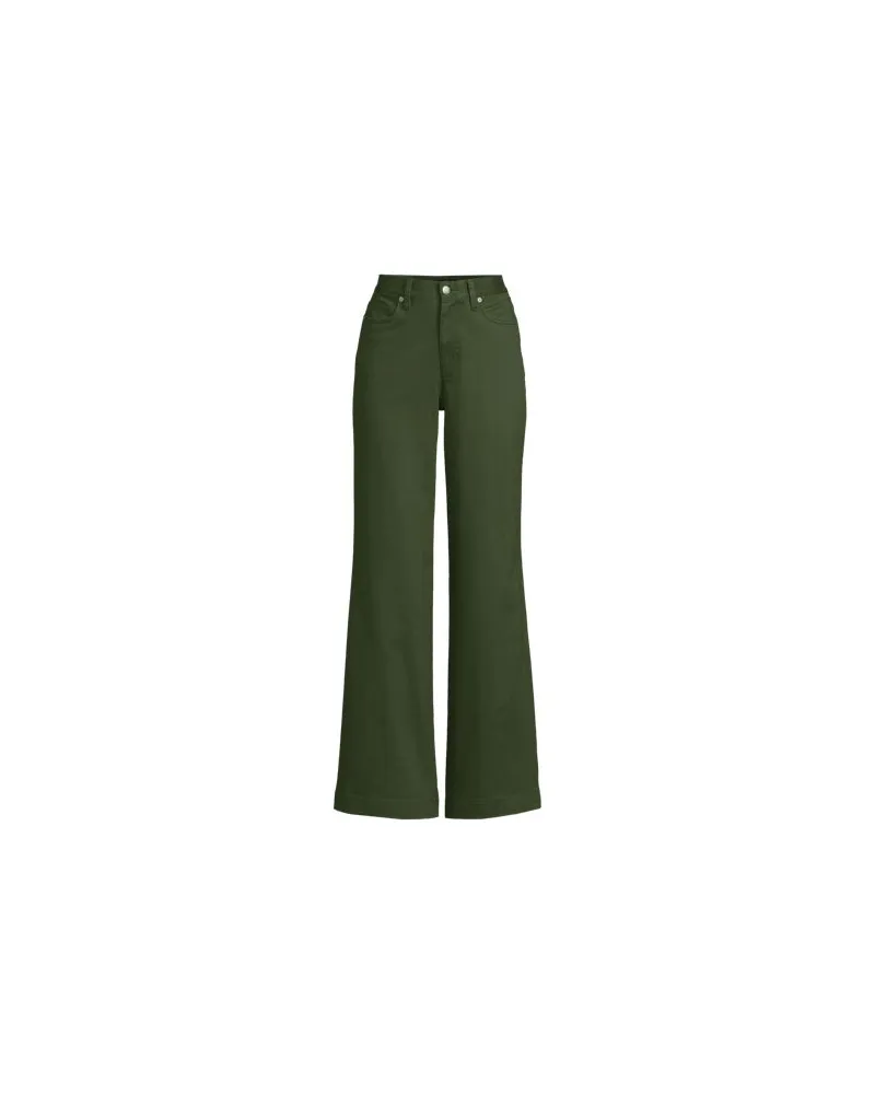 Lands' End 5-Pocket-Chinos mit weitem Bein, Damen, Größe plus, Grün, Baumwoll-Mischung, by Grün