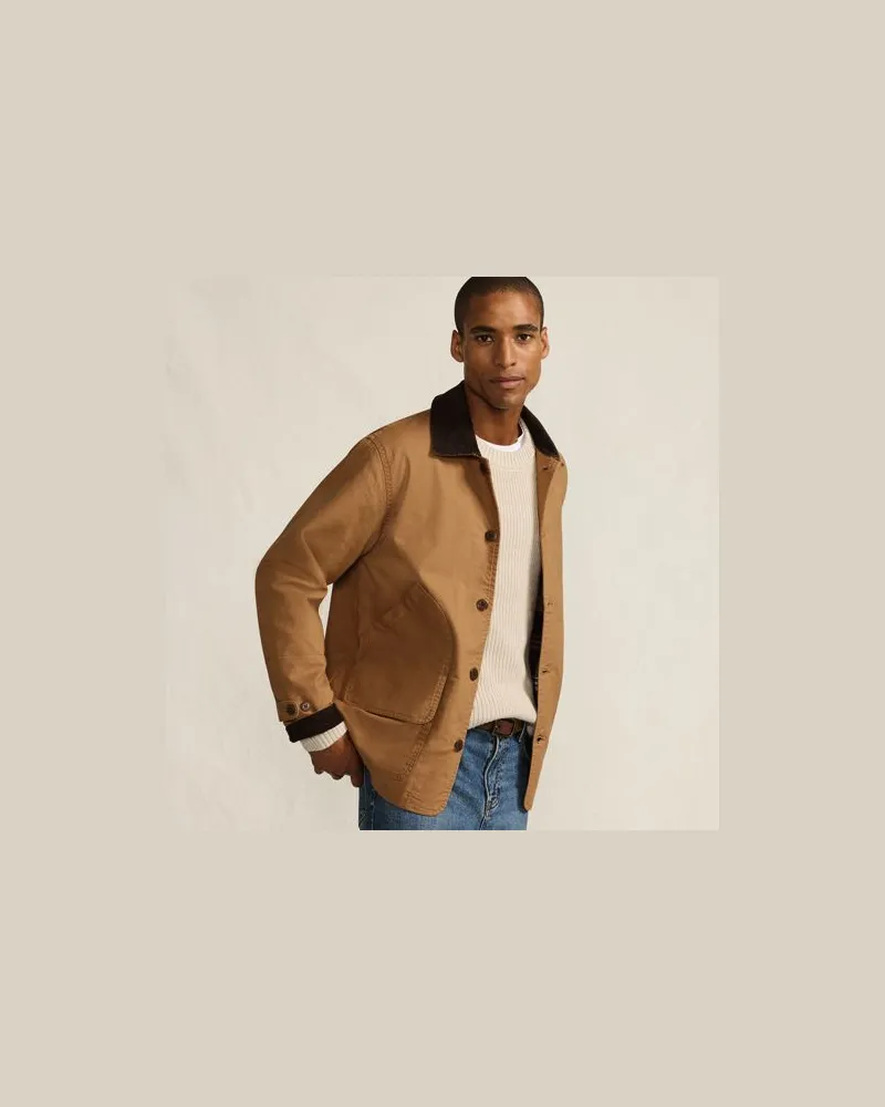 Lands' End Barn-Jacke aus Canvas, Herren, Größe:44-46 regular, Beige, Elasthan/Baumwoll-Mischung, by Beige