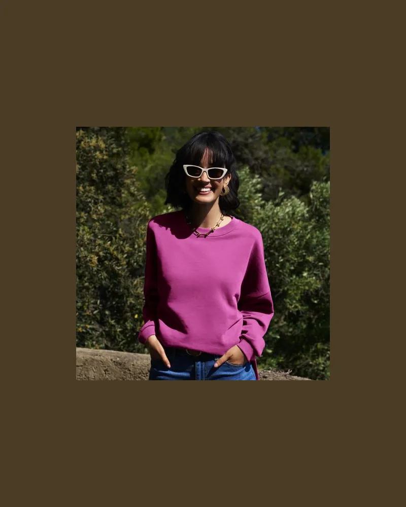 Lands' End Leichtes Sweatshirt, Damen, Größe regular, Pink, Baumwolle, by Pink