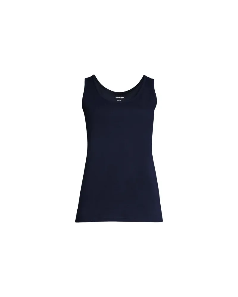 Lands' End Baumwoll-Top, Damen, Größe plus, Blau, Baumwolle, by Blau