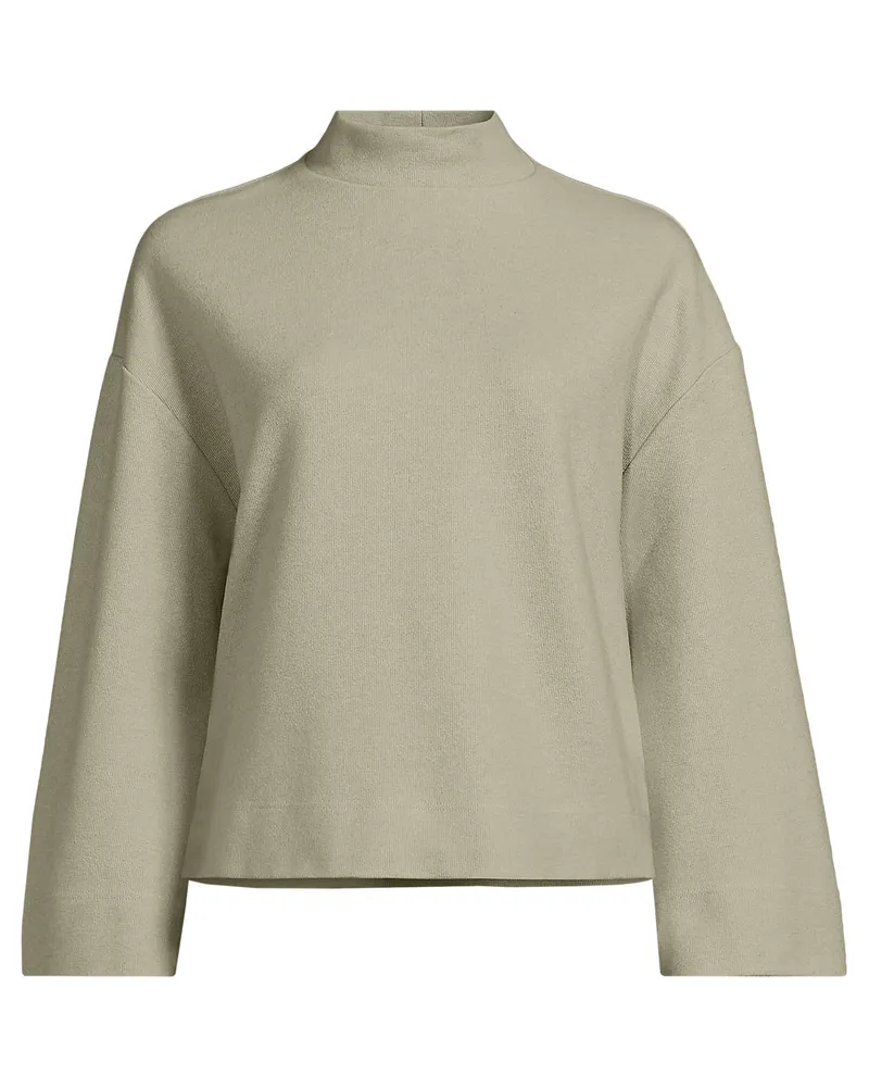 Lands' End Softes Sweatshirt mit Stehkragen, Damen, Größe regular, Grün, Baumwolle/Polyester/Baumwoll-Mischung, by Grün