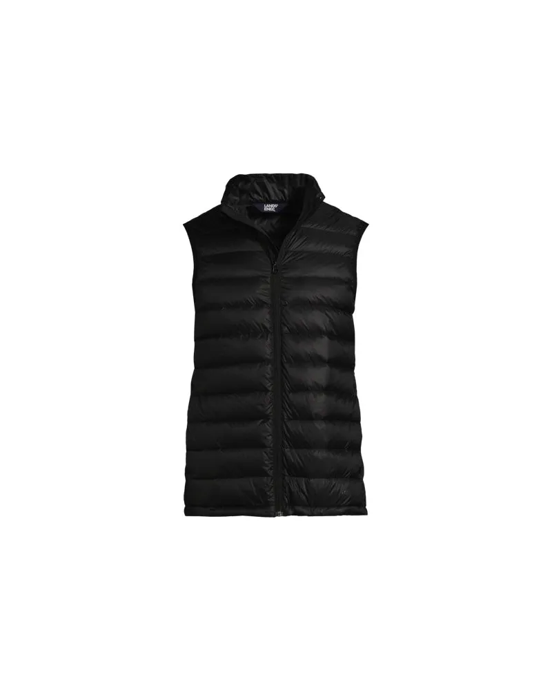 Lands' End Ultraleichte verstaubare Wanderweight-Daunenweste, Herren, Größe:44-46 regular, Schwarz, Polyester/Nylon/Daunen, by Schwarz