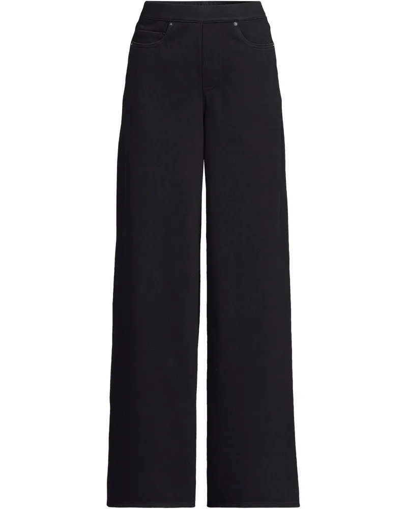 Lands' End Starfish High Waist Jeans mit weitem Bein, Damen, Größe plus, Schwarz, Baumwoll-Mischung/Polyester-Mischung, by Schwarz