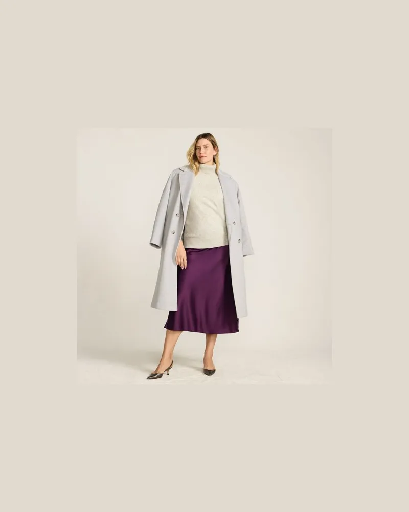 Lands' End Satin-Midirock, Damen, Größe regular, Rot, Polyester, by Rot