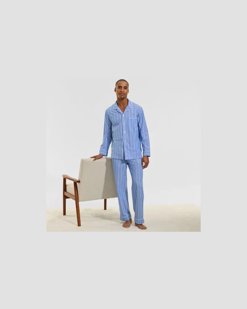 Lands' End Essenzielle Pyjama-Hose aus Baumwolle, Herren, Größe:52-54 regular, Blau, Baumwolle, by Blau