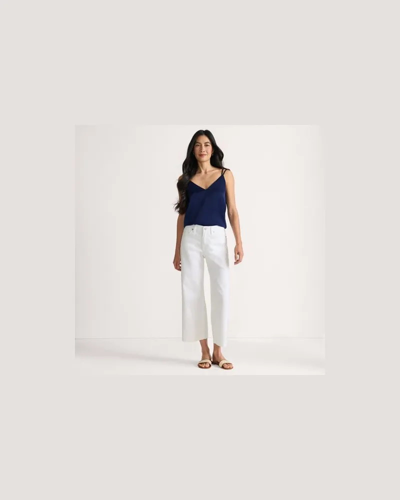 Lands' End Farbige Culotte-Jeans High Waist, Damen, Größe regular, Weiß, Elasthan/Viskose/Baumwoll-Mischung, by Weiß