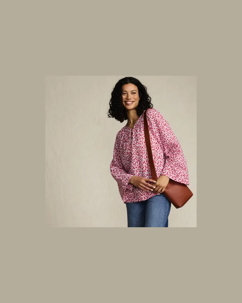 Lands' End Langarm-Bluse aus Voile, Damen, Größe regular, Weiß, Baumwoll-Mischung/Viskose-Mischung, by Weiß