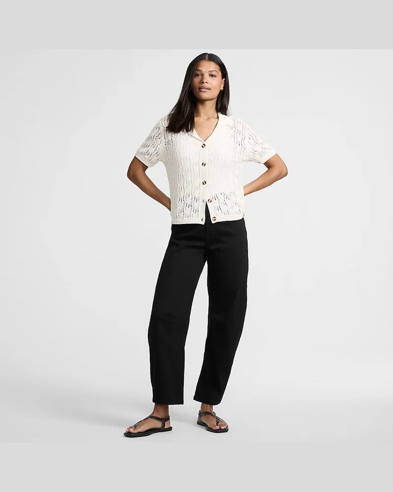 Lands' End Farbige Soft Denim Relaxte Barrel-Jeans Mid Waist, Damen, Größe:34 regular, Schwarz, by Schwarz