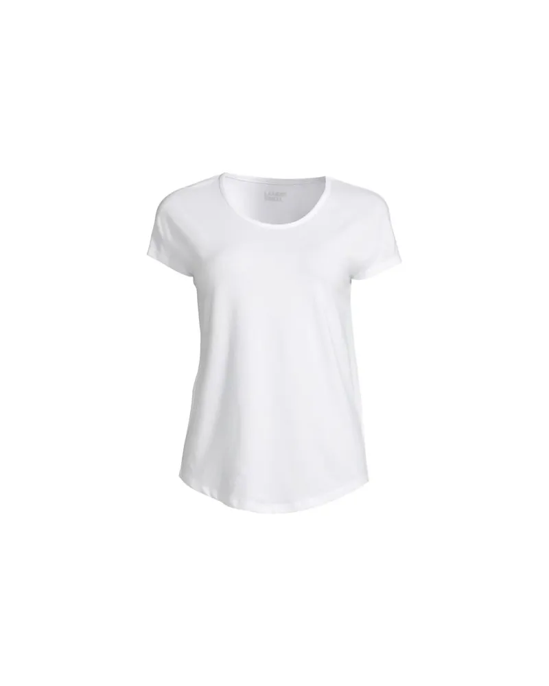 Lands' End Shirt aus Baumwolle/Modal-Mix mit Ballett-Ausschnitt, Damen, Größe:40-42 regular, Weiß, Baumwolle Modal, by Weiß