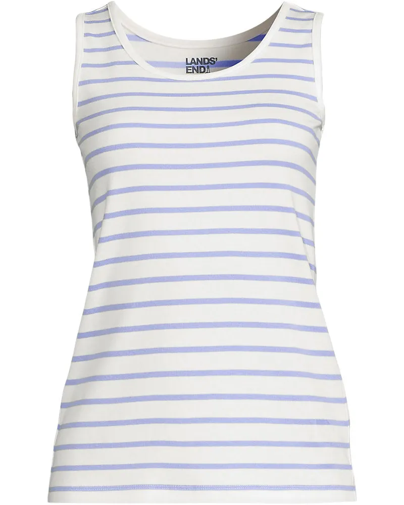 Lands' End Baumwoll-Top, Damen, Größe regular, Weiß, Baumwolle, by Weiß