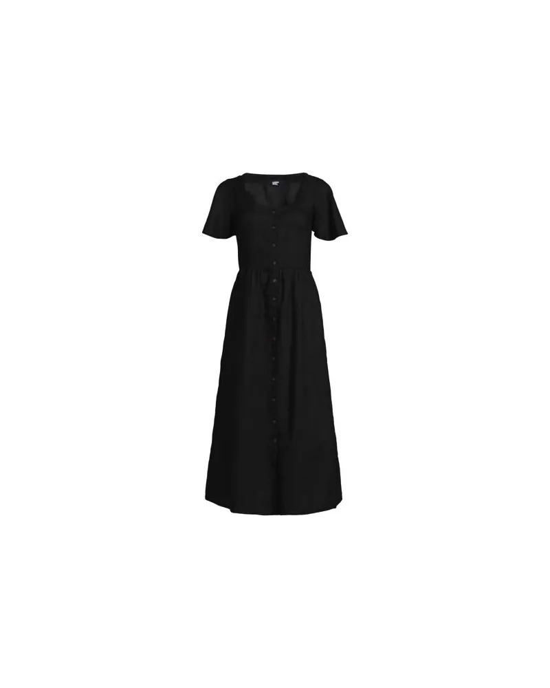 Lands' End Leinen-Midikleid, Damen, Größe:32-34 petite, Schwarz, Leinen, by Schwarz