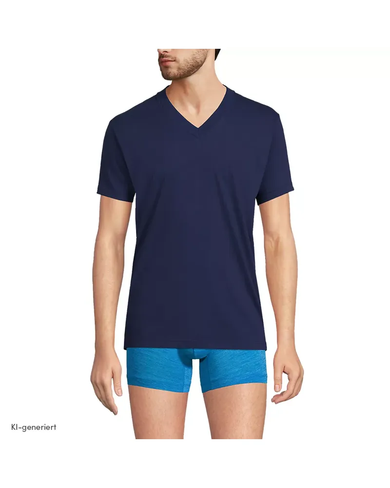 Lands' End Kurzarm-Shirt mit V-Ausschnitt (3er-Set), Herren, Größe tall, Sonstige, Baumwolle, by Sonstige