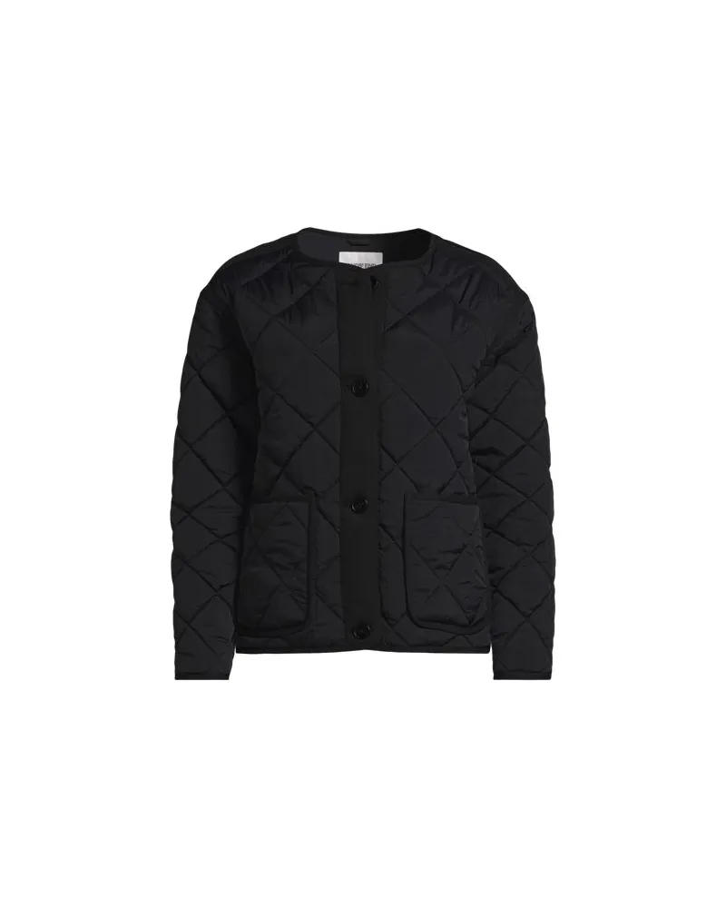 Lands' End Kragenlose FeatherFree Steppjacke, Damen, Größe:40-42 regular, Schwarz, by Schwarz