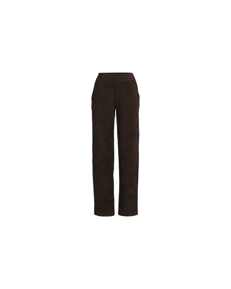 Lands' End Strickcord-Hose Straight Fit, Damen, Größe:32-34 petite, Braun, Elasthan/Baumwoll-Mischung/Polyester-Mischung, by Braun