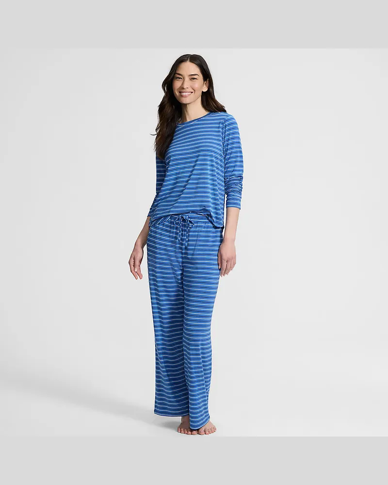 Lands' End Pyjama-Set mit Cooling-Finish, Damen, Größe regular, Blau, by Blau