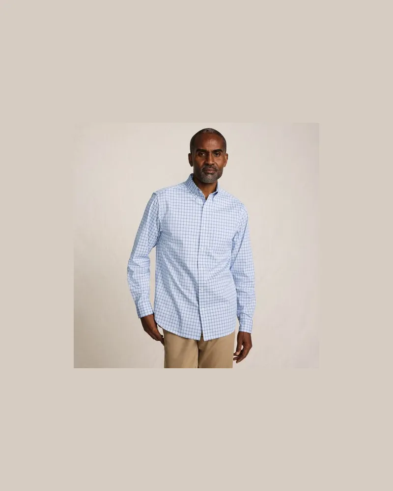 Lands' End Ultimativ-Hemd, Classic Fit, Herren, Größe:56-58 regular, Blau, Elasthan/Baumwoll-Mischung/Polyester-Mischung, by Blau
