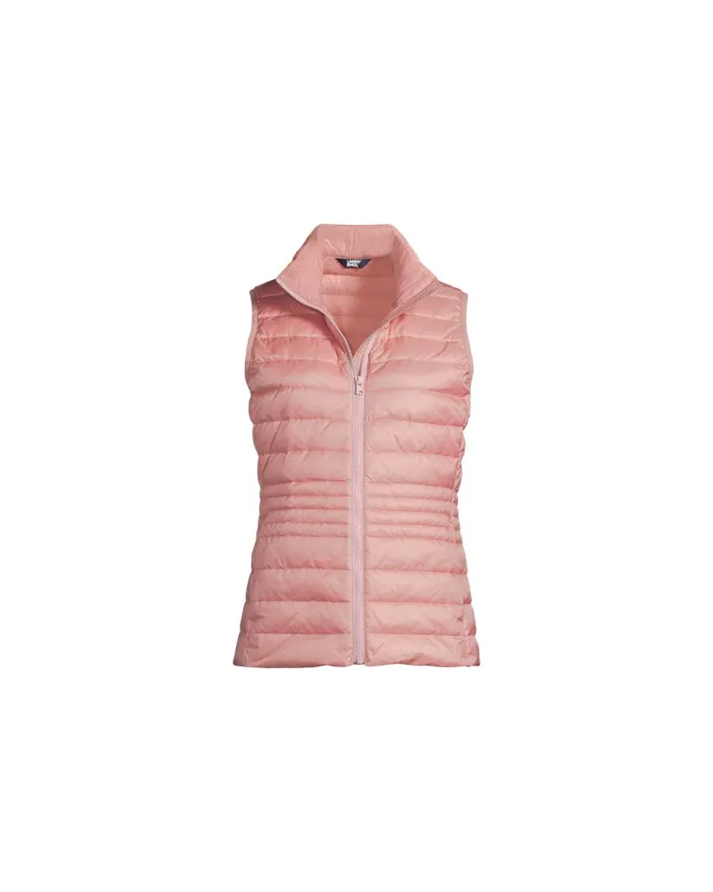 Lands' End Daunenweste WANDERWEIGHT Verstaubar Ultraleicht, Damen, Größe plus, Pink, Nylon, by Pink