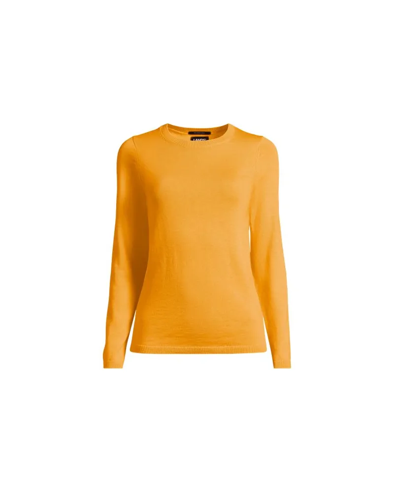 Lands' End Merinopullover mit Rundhalsausschnitt, Damen, Größe plus, Orange, by Orange